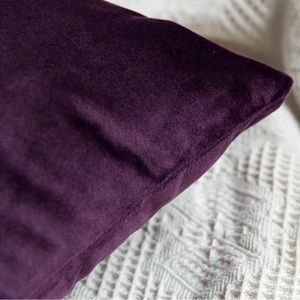 Velvet Eggplant Square Pillow Cover 18” x 18”